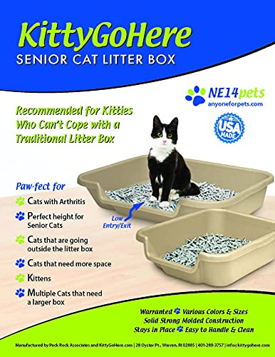 Kitty Go Here Senior Cat Litter Box for Cats That Can't cope with a Traditional Litter Box Made by NE14pets. Storybook Lavender Large 24" x 20" x 5" See Dimensions. No lid USA - Thumbnail 2