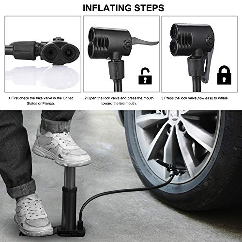 image for TARGETHOBBY Bike Pump, Mini Bike Pump Fits Presta and Schrader Valve, 