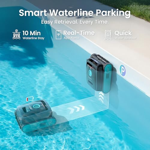 AIPER Scuba V3 AI Vision Cordless Robotic Pool Cleaner, Include Wireless Charging Dock, Smart Waterline Parking & Featherlight Design, Micromesh Multi-Layer Filtration, Blue - 4