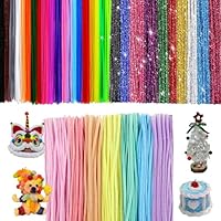 300 pcs Pipe Cleaners for Craft 37 Colour Chenille Stems 30cm Long Fluffy Chenille Wire DIY Plush Pipecleaners for Art Craft Projects DIY Decorations