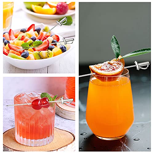 10 Pieces Stainless Steel Cocktail Picks Toothpicks 4.3 Inch Sword Metal Martini Drink Pick Sticks Appetizer Resuable Skewers Food Fruit Cocktail Toothpicks For Birthday Wedding Beach (Silver) #TOP4