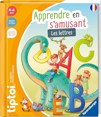 Ravensburger - tiptoi® - Livre interactif - Apprendre en s'amusant : les lettres- Jeu éducatif électronique, sans écran - A partir de 4 ans - version...