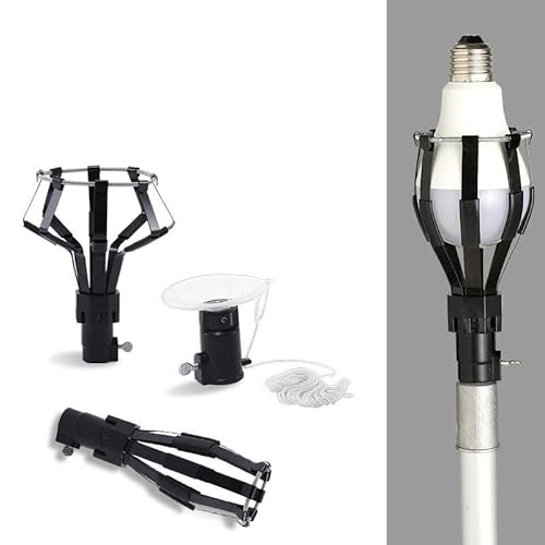 UTTASU Kit de cambio de bombillas de 3 piezas para techos altos, focos empotrados y reflectores con ventosa y compatibilidad con poste extensible
