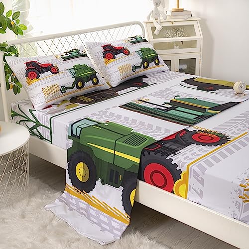 Drap-housse pour pelleteuses et tracteur, le cadeau de lit idéal garçon - 5
