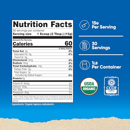 Image of Nutricost Organic Maltodextrin Powder 1lb - Gluten Free, Non-GMO (Pack of 2)