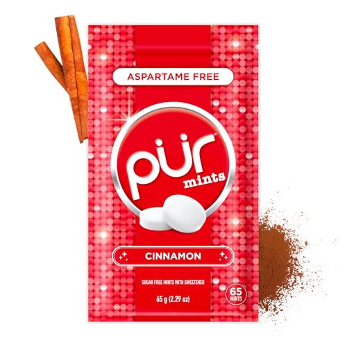 PUR Mints, Cinnamon, Xylitol Mints, No Artificial Flavor, 65 Count