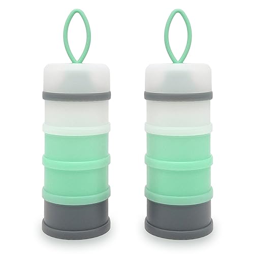 Miniatura 7 de Dispensador de fórmula para bebés, contenedor de fórmula, contenedor dispensador de leche en polvo, sin BPA, 4 capas de 2 paquetes, contenedor de