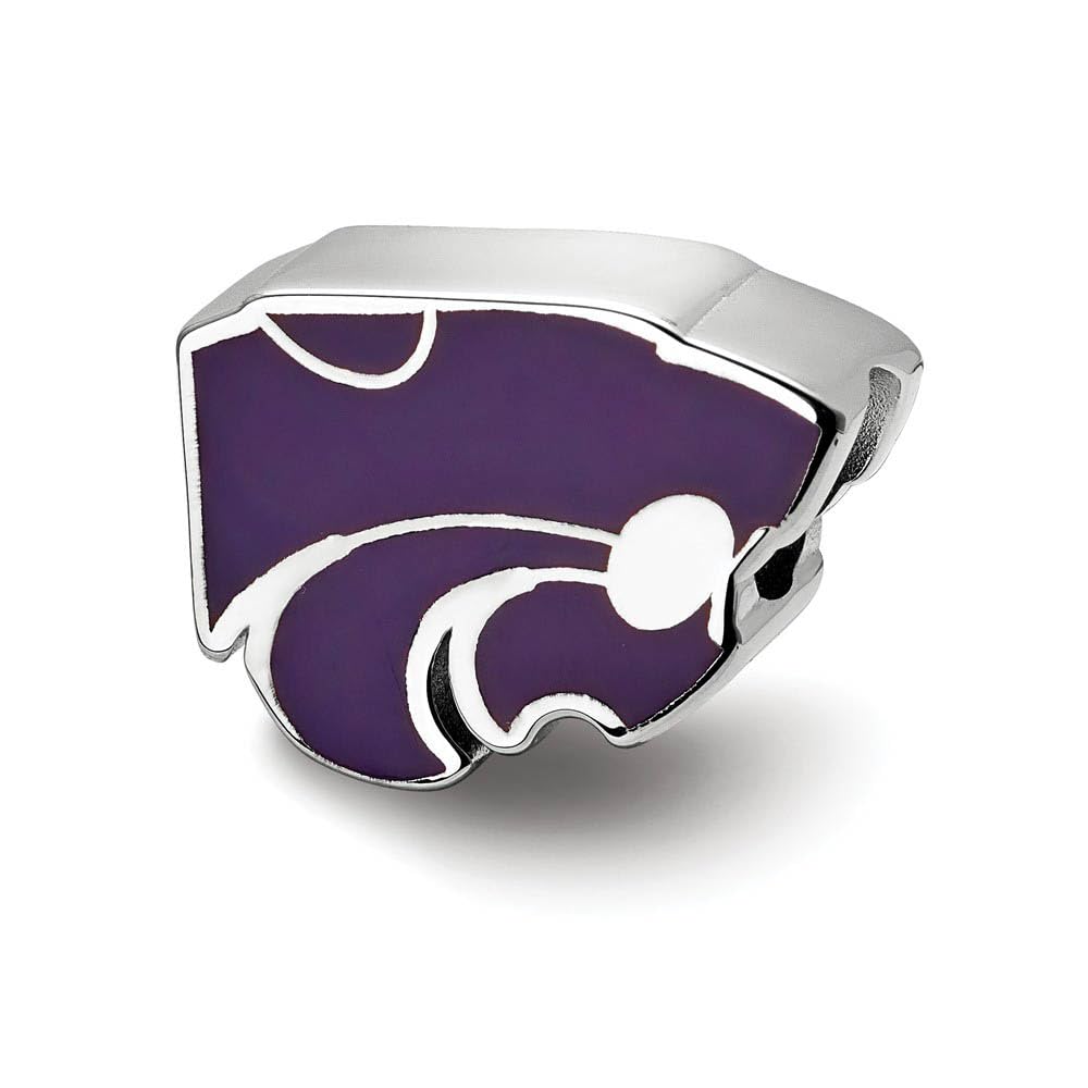 Sterling Silver Kansas State University Enameled Logo Bead Charm