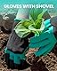 Frstem 4 Stück Gartensieb aus Edelstahl,Schaufel und Gartenhandschuhe mit Krallen,Erdsieb für Garten Gartenhandschuhe Dornenfest und Siebschaufel (2/2.8/3.8/5mm Masche)