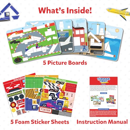 Image of Skillmatics Kids Tangram Sticker Puzzles - Educational Art & Craft Activity with 150+ Tangram Stickers, Brain Teasers, STEM Toys & Games for Boys & Girls Ages 4, 5, 6, 7