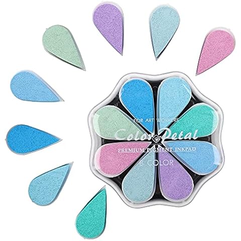 Funxim Ink pad of 8 Petals Stamp Pad Fingerprints Set, Non-Toxic Washable Stamp Pad for Paper Craft, Fabric Painting, Crafting and Creative Design Cover