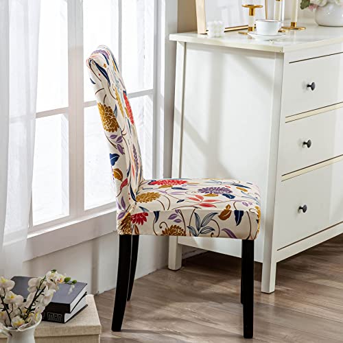Hzdhclh Floral Chair Covers For Dining Room 6 Pack,Stretch Spandex Dining Chair Slipcovers Set Of 6,Washable Removalble Kitchen Chair Covers,Protector For Parson Chair #TOP2