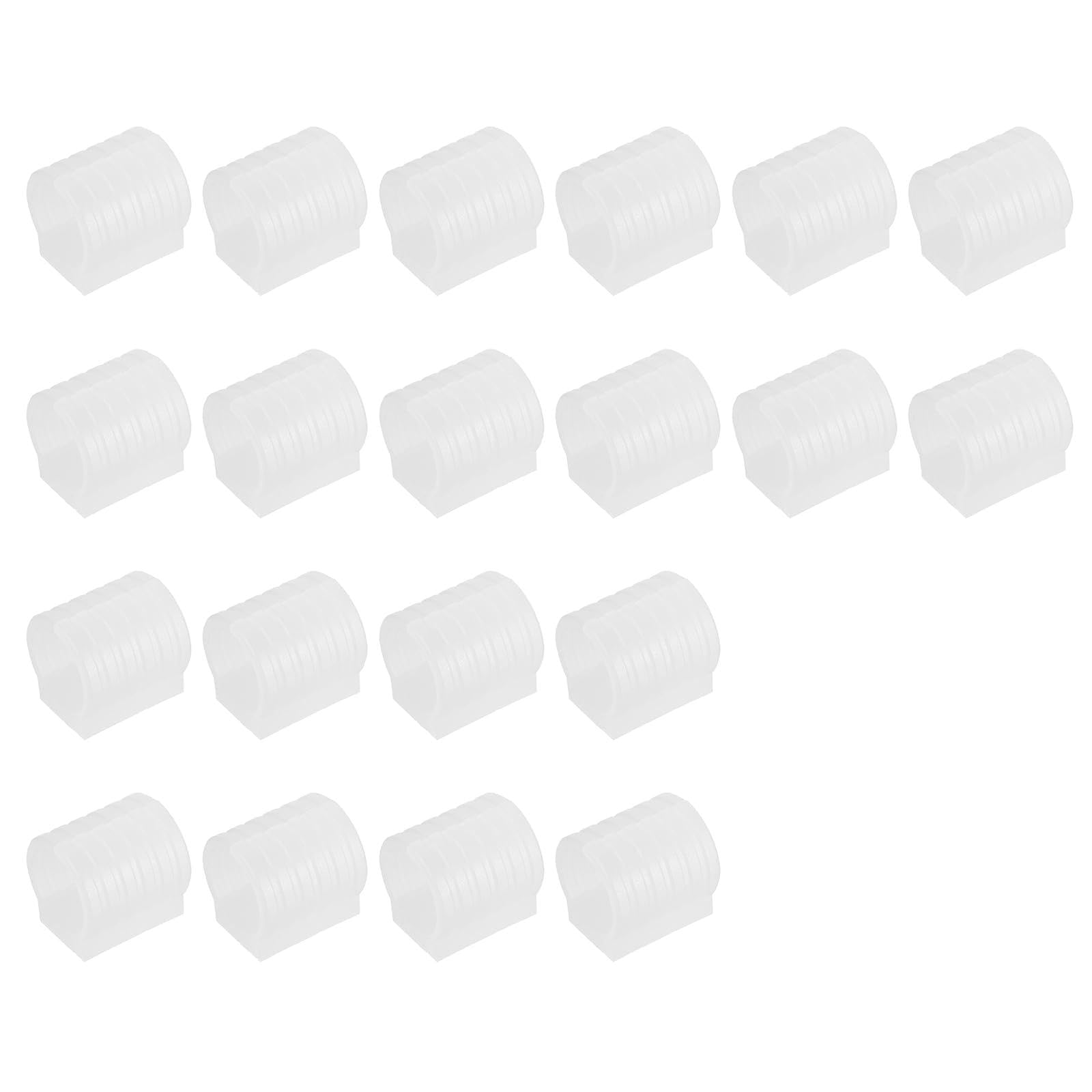 sourcing map 24 Pcs Rectangle U Shaped Chair Leg Cover, Fit 19mm Dia Tubular Chair Legs, Non-Slip No Noise Floor Protector, Plastic Furniture Feet Tubing Caps, White