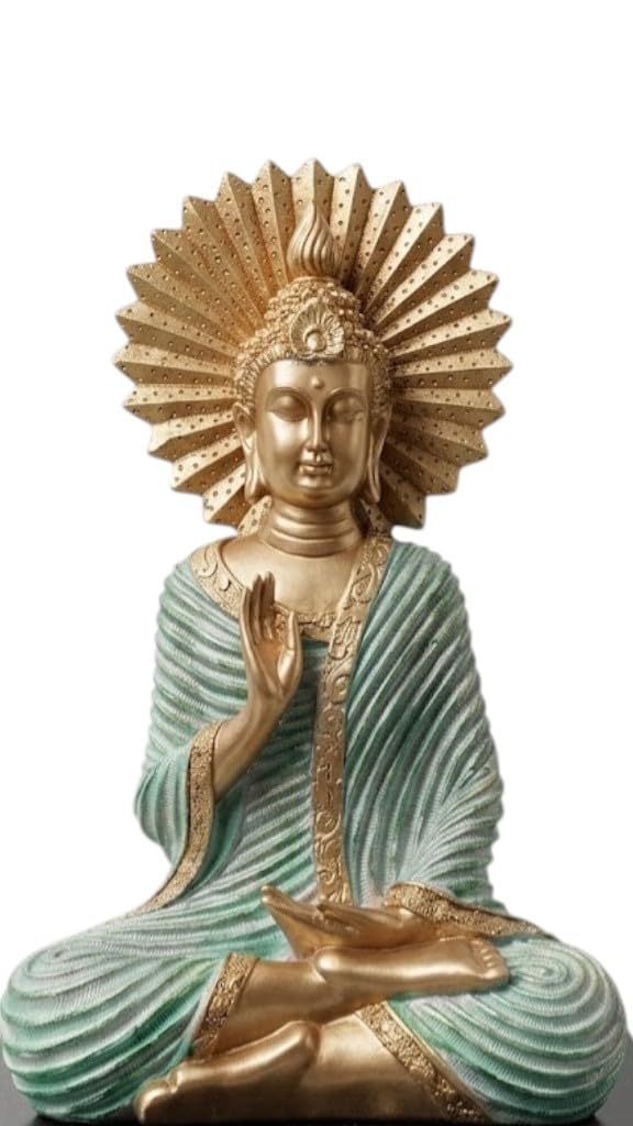 Buddha Statue | Buddha Idols | Buddha Statue | Budha Idol Statue for Home Decor, Ofiice Decor, Vastu, Living Room, Bedroom, Entrance – 12 inch. (Blue)