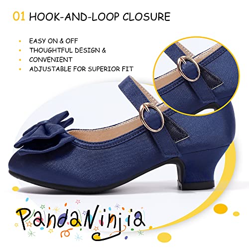 Image of PANDNAINJIA Girls Dress Shoes Toddler Heels Mary Jane Pumps