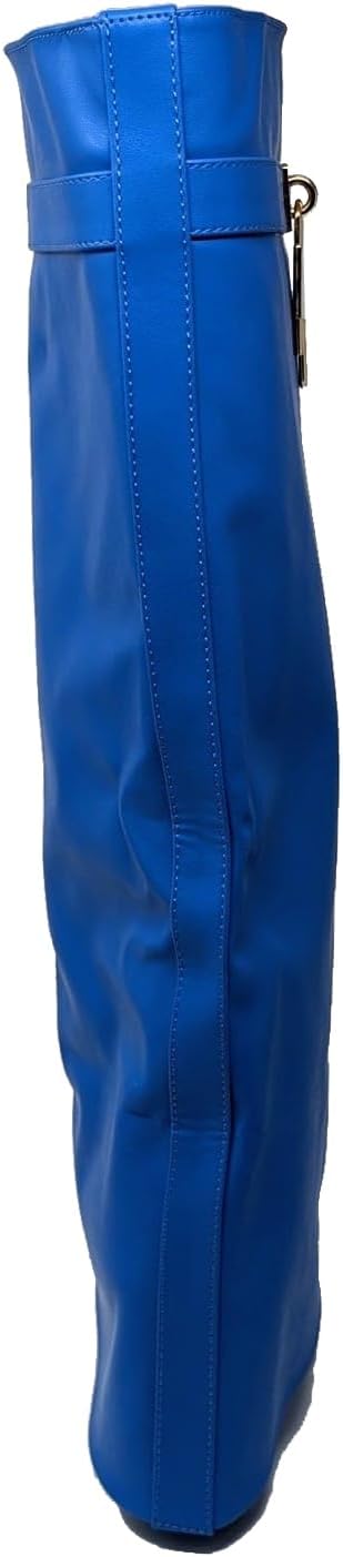 Lemonade Women's Fold Over Padlock Detail Wedge Heel Knee High Long Boot