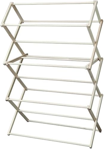 Peaceful Classics Amish - Estante de madera para ropa sucia, hecho a mano, estante de secado plegable para toallas, mantas, artículos esenciales