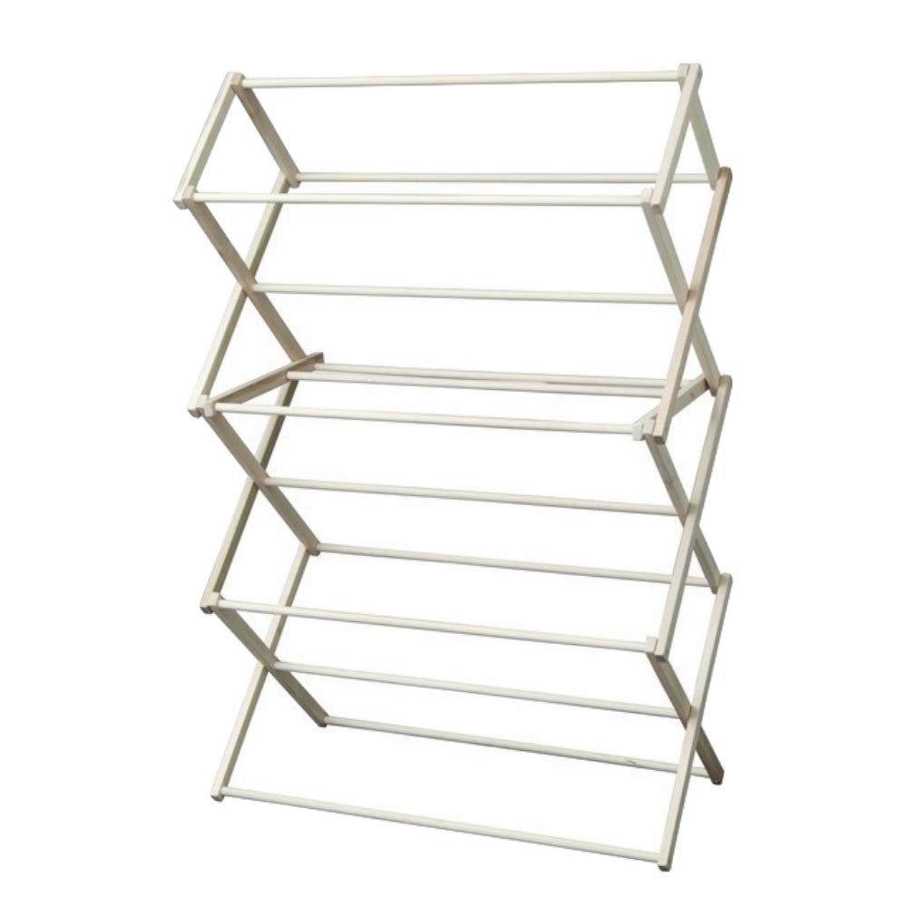 Peaceful Classics Wooden Laundry Rack - Amish Handmade Wooden Clothes Drying Rack - Foldable Drying Rack for Towel, Blanket, Linen Household Essentials - for Indoor Or Outdoor Use (52
