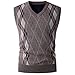 Mens Thick Argyle Sweater Vest Classic Slim Fit V-Neck Knitwear Sleeveless Pullover Autumn Winter Warm Tank Tops 2025