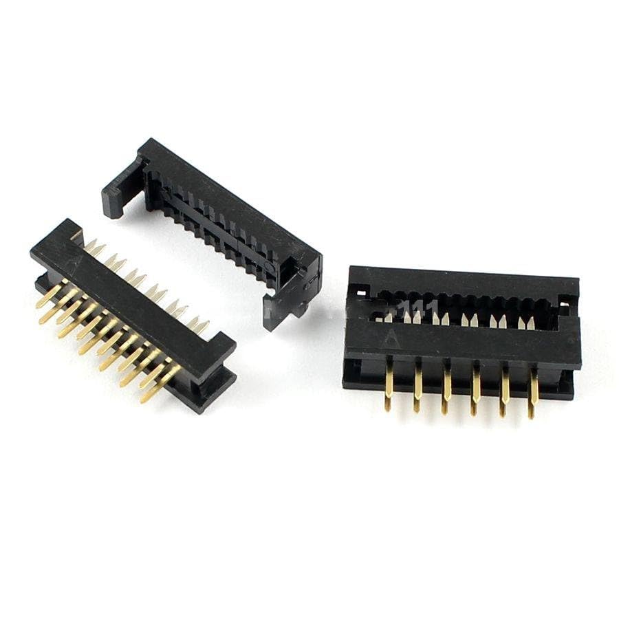 Generic 50 Pcs 2.54mm Pitch 2x6 Pin 12 Pin Male Header IDC Ribbon Cable Transition Connector