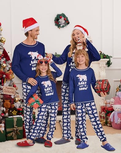 Ekouaer Matching Family Sets Christmas Pajamas Set Xmas PJS Sleepwear Soft Christmas Matching Jammies