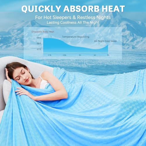Image of AmyHomie Cooling Blanket for Hot Sleepers,Lightweight Summer Queen Size