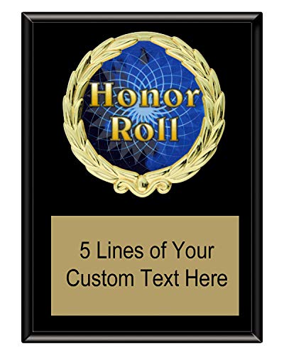 Express Medals 5x7 Black Color Honor Roll Plaque Award Trophy with Engraved Plate FCL494