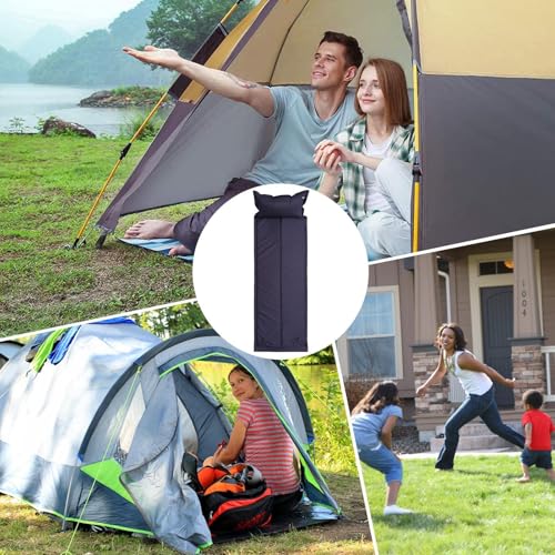 Matelas gonflable de camping épais avec oreiller intégré pour bivouac