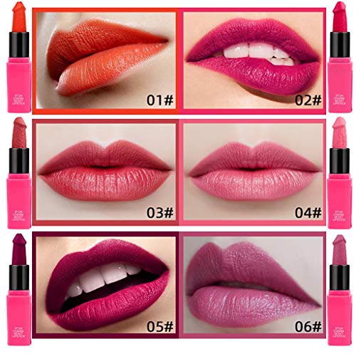 Funny Lipstick Creative Styling Head Matte Velvety Lip Gloss Moisturize Long Lasting High Pigmented Cute Lip Tint #TOP3
