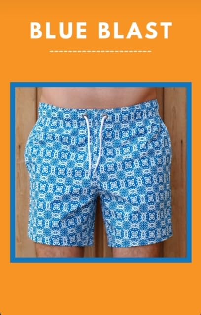 Blue Blast Men's Swim Trunks - 100% Polyester, Quick-Dry, Lightweight, Durable Beach & Pool Shorts for Comfortable Fit3