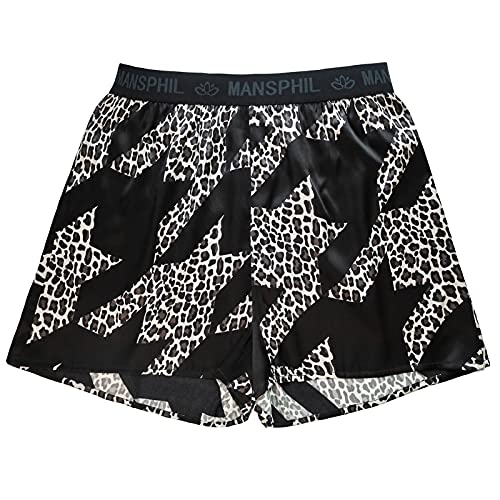 MANSPHIL 100% Silk Boxers for Men, 6A Grade Mulberry Silk Underwear Pajamas Shorts