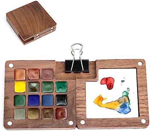 Mini Aquarell Set Für Unterwegs - Mit Palette & Skizzenbuch In Tasche