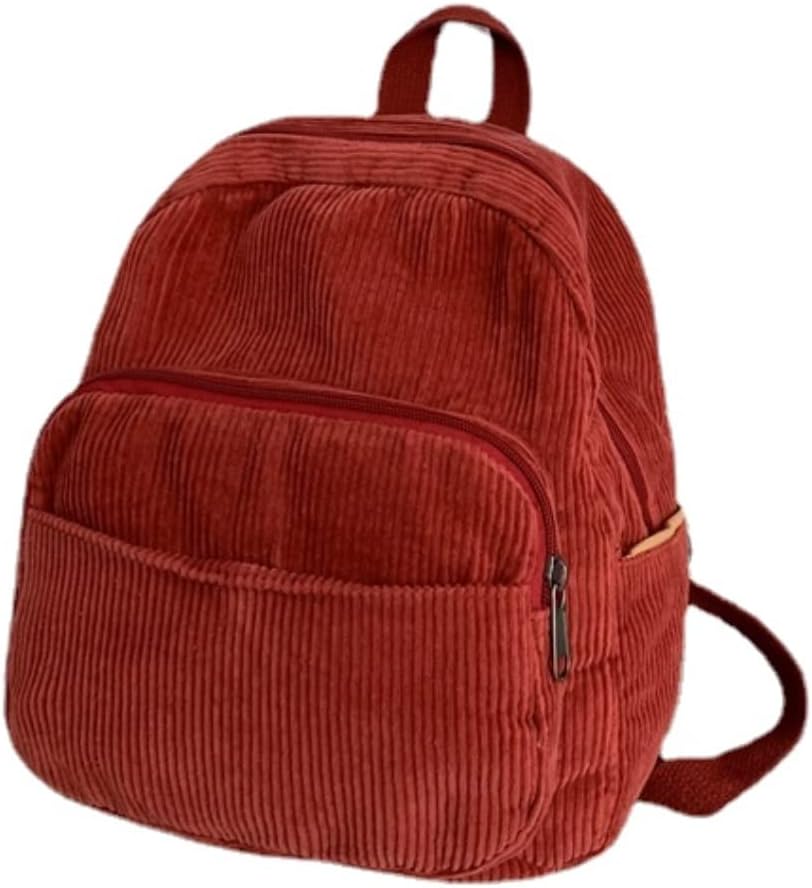 GGOOB Small Backpack Purse for Women - Cute Mini Corduroy Bookbag - Aesthetic Tiny Backpack