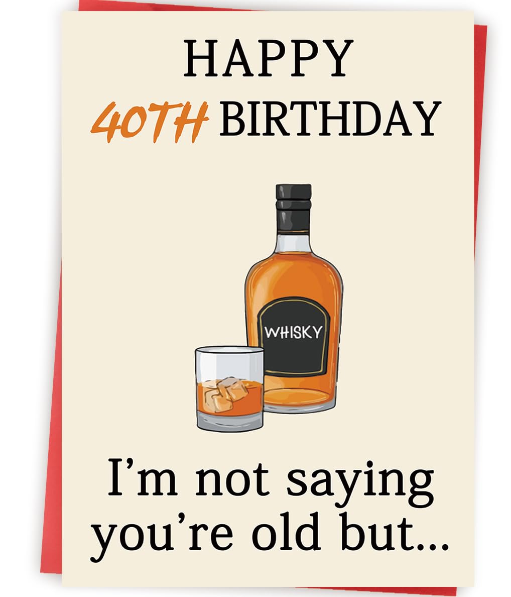 40th Birthday Card Gifts for Women Men, Unique 40 Year Old Birthday Decorations for Him Her Husband Wife