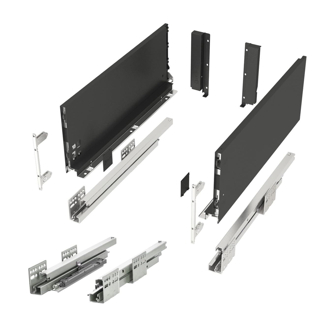 SOTECH Sistema di cassetti SLIM con Push to Open antracite, altezza 167 mm | profondità 350 mm, portata fino a 35 kg cassetto con telai da 13 mm