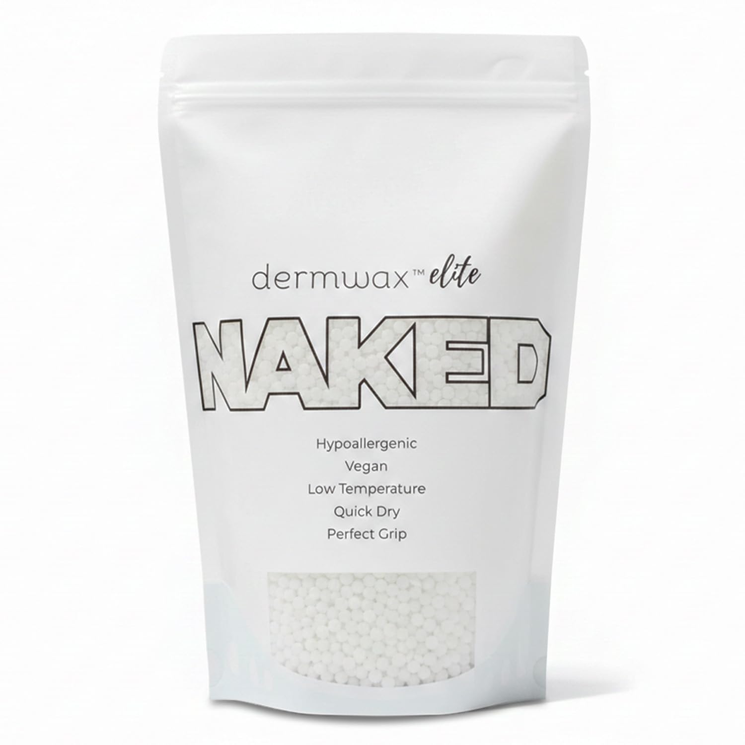 Elite Naked Clear Hard Wax Beads – Transparent Gel Formula Hair Removal Wax for Detailed Waxing – Hypoallergenic & Fragrance-Free – Melts at Low Temp & Sets Quickly - Ideal for All Hair Types