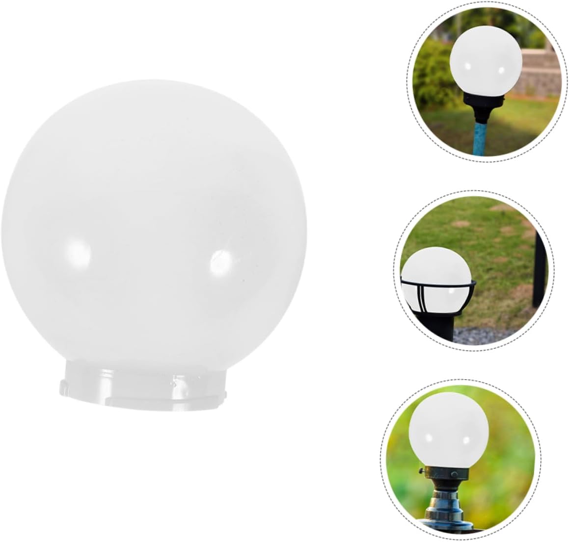 2pcs Dome Light Cover Replacement Acrylic Ball Shaped Lampshade for Outdoor Lamp
