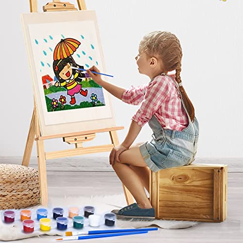 Washable Paint Set For Kids Arts And Crafts, Classroom Painting Supplies, 12 Acrylic Paint Sets Of 12 Colors, Mixing Palette, Brushes #TOP6