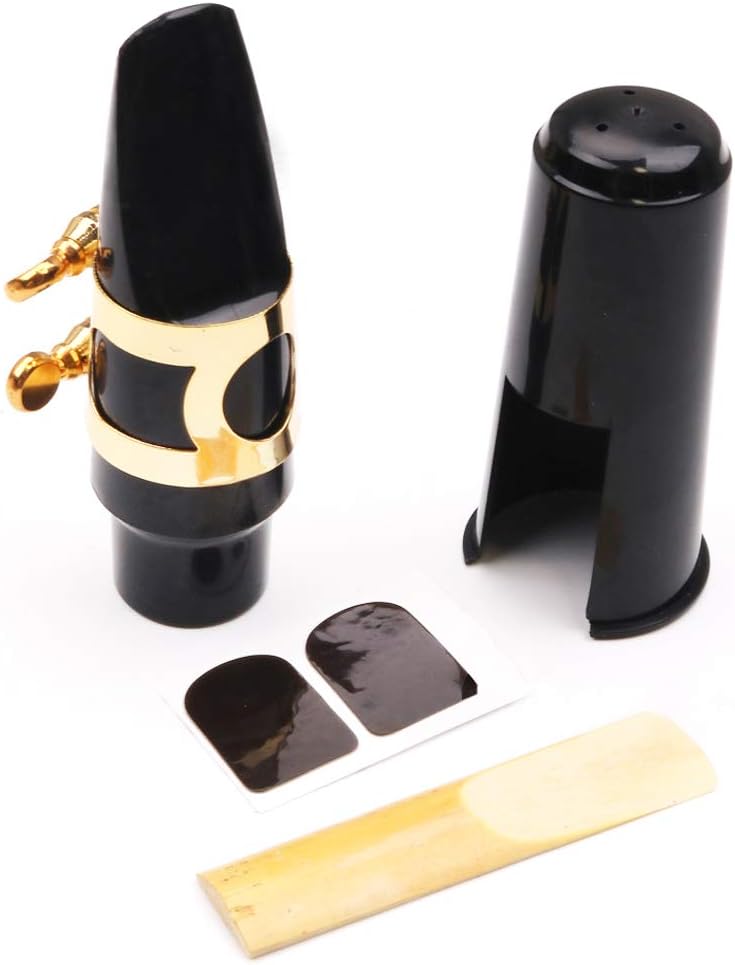 FOVERN1 Alto Sax Saxophone Plastic Mouthpiece with Cap Metal Buckle Reed Kit for Alto Saxophone Saxophone Parts