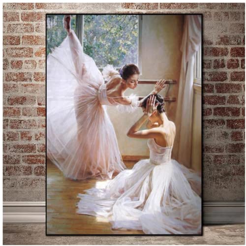 Póster de pintura en lienzo de bailarina de Ballet Vintage de bailarina abstracta de gran tamaño e impresiones imágenes artísticas de pared para la decoración del hogar de la sala de estar Cover