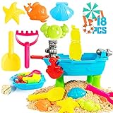 KKEATOY 18Pcs Beach Toys for Kids, Baby Play Water & Sand Table for Toddlers 1 2 3 + Years Old Outside/Outdoor Activity Sand Castle Building Kit for Boys Girls,Children Birthday