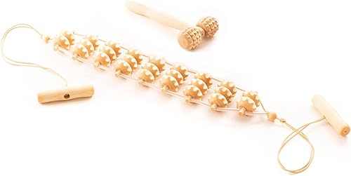 Tuuli Maderotherapy - Juego de rodillos de masaje de madera para relajar los músculos, cuidado personal, masajeador de madera para cuerpo, espalda,