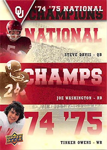 Steve Davis, Joe Washington & Tinker Owens football card (Oklahoma Soones) 2011 Upper Deck #NCT-DWO 1974 & 1975 National Champions