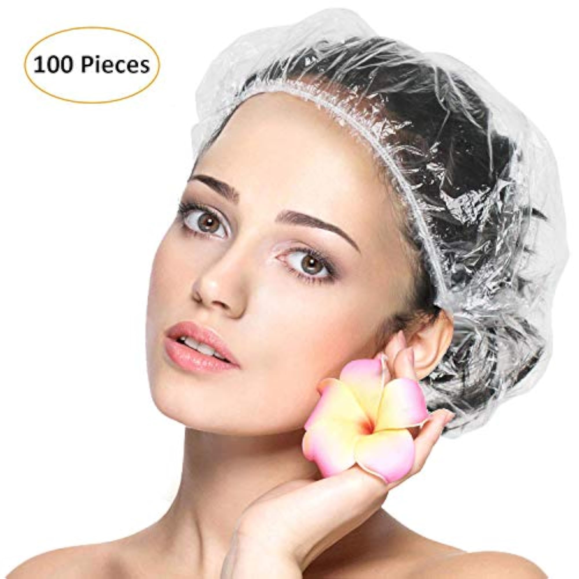 Reusable Waterproof Shower Cap Pack of 100 for Men & Women