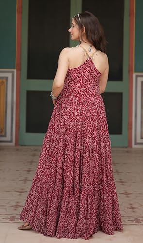 Image of Fashion Basket Women's Prple Color Georgette Anarkali kurta set with Duptta For Women
