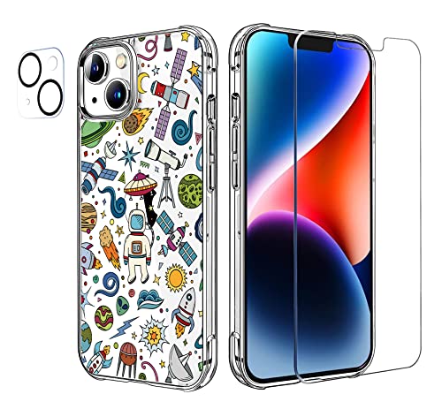 HEYORUN Cute Cartoon Case for iPhone 14, Transparent Soft TPU Bumper Shockproof Protective Phone Case - image 1