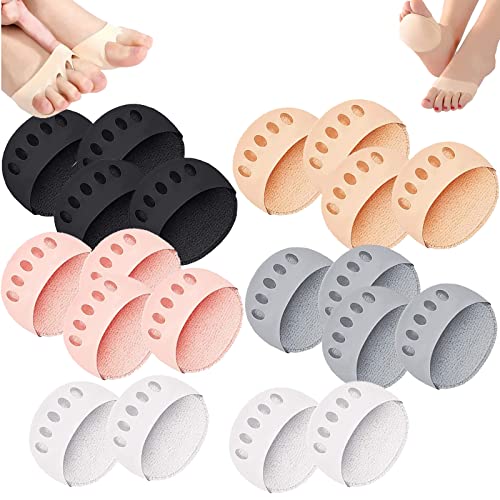 Image of Cushioning Ice Silk High Heel Insoles, Ufootdepot Fabric Forefoot Pads for Women, Foot Comfort Pads, Comfortable Non-Slip Toe Cushion Pads (10pairs)