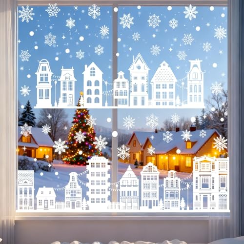Fensterbilder Weihnachten, 9 Blätte Fensterbilder Weihnachten Häuser,...