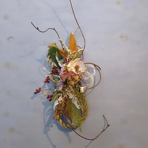 ドライフラワーのお正月しめ縄飾り[稲藁素材][2Wayタイプ]注連縄 標縄 七五三縄 しめ飾り 注連飾り 〆縄 しめなわ 正月飾り