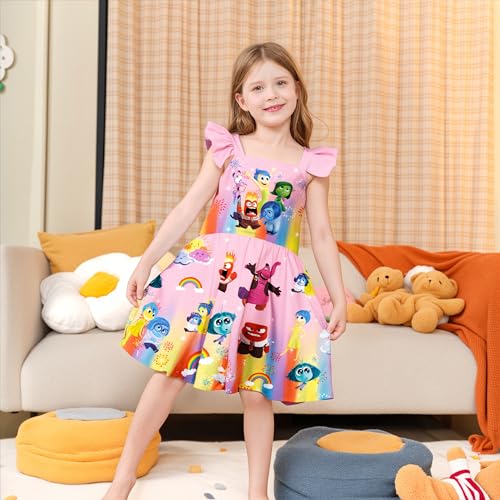 Girls Cartoon Dress Movie 2 Birthday Party Wear Kids Home Casual Outfit 3-10Y2